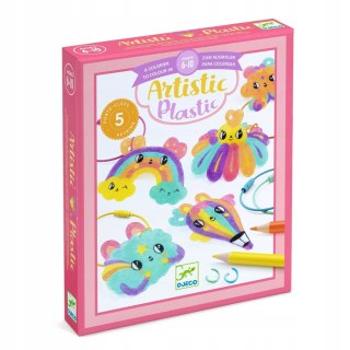 Magiczny Plastik Breloczki Kawaii Zestaw DIY 5 szt. + 6 kredek DJECO