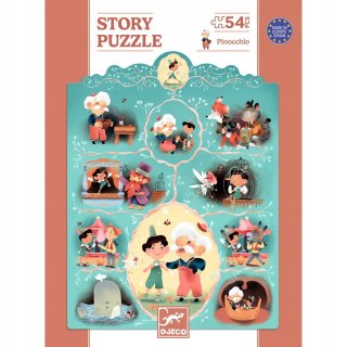 PUZZLE OPOWIEŚĆ Pinokio 54 el. Zabawka Edukacyjna dla dzieci 4+ DJECO