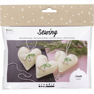 Zestaw DIY Serca z Wisienkami do szycia zawieszek z filcu 5 +