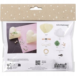 Zestaw DIY Serca z Wisienkami do szycia zawieszek z filcu 5 +
