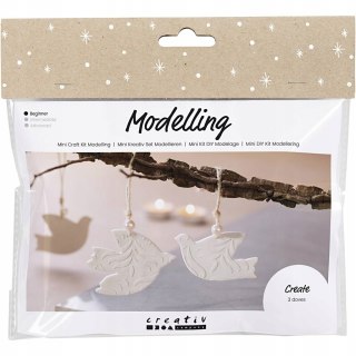 Zestaw DIY Zawieszki z Gliny GOŁĘBIE - Ozdoby Świąteczne 8+