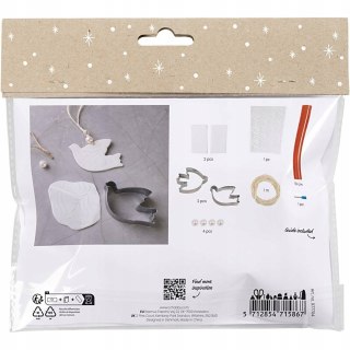 Zestaw DIY Zawieszki z Gliny GOŁĘBIE - Ozdoby Świąteczne 8+