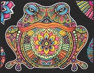 COLORVELVET Aksamitna Kolorowanka Artystyczna 29×21 cm ŻABA Antystresowa