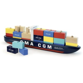 Vilac Kontenerowiec CMA CGM Drewniana Układanka 34 el.