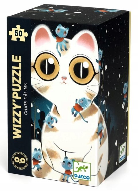 Djeco WIZZY Milutkie Kotki Puzzle 50 el. Świecące w Ciemności 5+