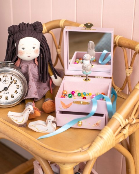 Moulin Roty Les Rosalies Pozytywka Szkatułka z Króliczkiem Drewniana 3+