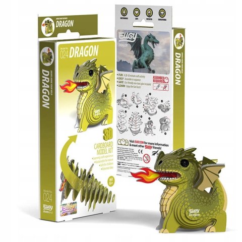 Smok Eugy 3D Eko Układanka Kartonowa Kreatywna Edukacyjna 6+
