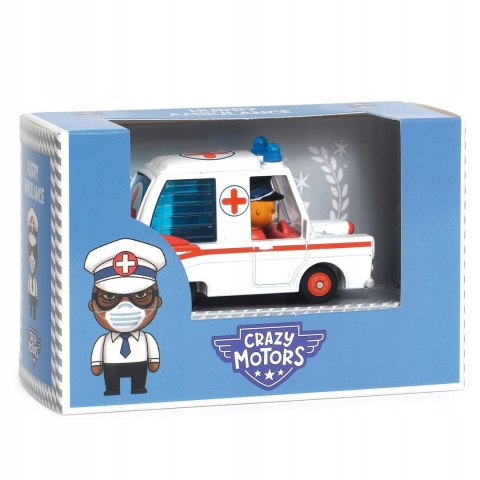 Djeco Crazy Motors Hurry Ambulance Autko Karetka Metalowe 3+