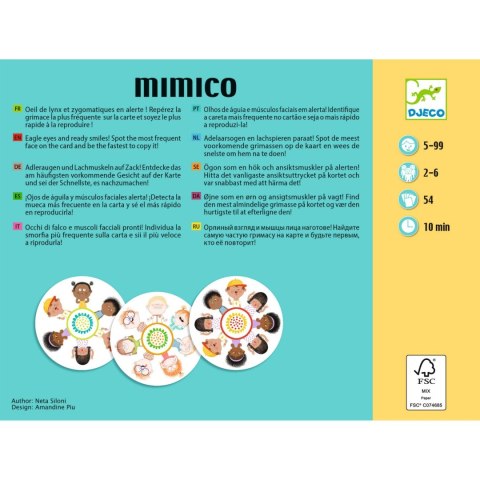 Djeco Mimico Gra Karciana Śmieszne Miny Spostrzegawczość Rodzinna 5+