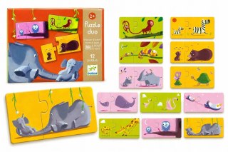 Djeco Puzzle Duo Mamy i Dzieci Puzzle Edukacyjne Dopasowywanie 2+