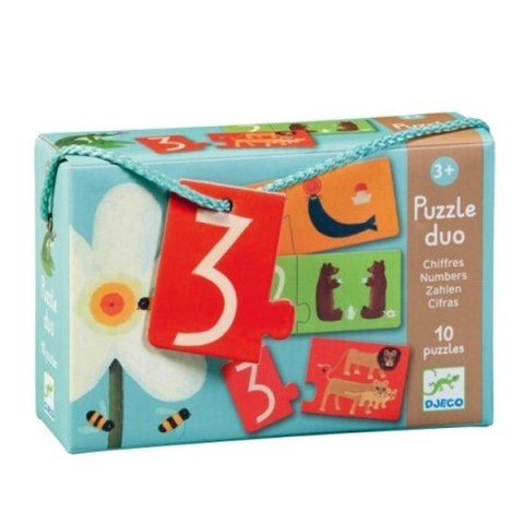 Djeco Puzzle Edukacyjne Liczby Zwierzęta Nauka Liczenia 3+