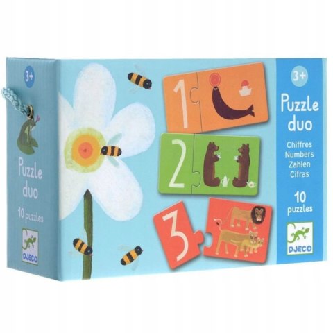 Djeco Puzzle Edukacyjne Liczby Zwierzęta Nauka Liczenia 3+