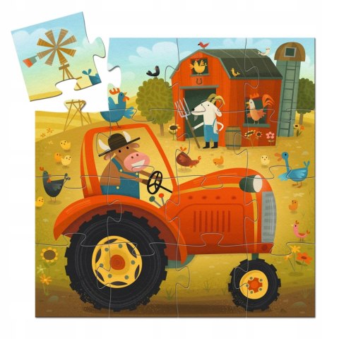 Djeco Puzzle Traktor 16 el. FSC Zwierzęta Farma dla Dzieci 3+