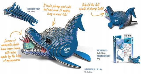 EUGY Mozazaur Mosasaurus Puzzle 3D EKO Układanka Model 25 el. 6+