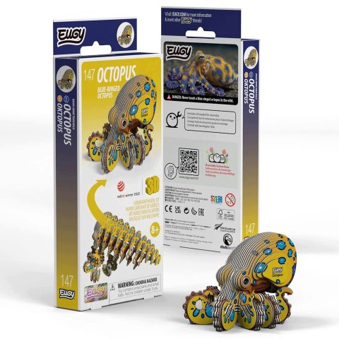 EUGY Ośmiornica Niebieskopierścieniowa Układanka Puzzle 3D EKO 62 el.