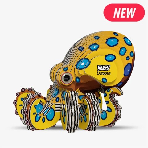 EUGY Ośmiornica Niebieskopierścieniowa Układanka Puzzle 3D EKO 62 el.