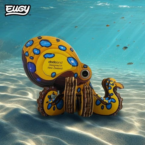 EUGY Ośmiornica Niebieskopierścieniowa Układanka Puzzle 3D EKO 62 el.