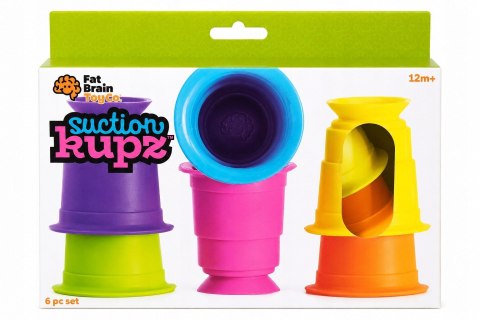 Fat Brain Toys Kubeczki Kubki Przyssawki Silikonowe Sensoryczne 6 szt 12m+