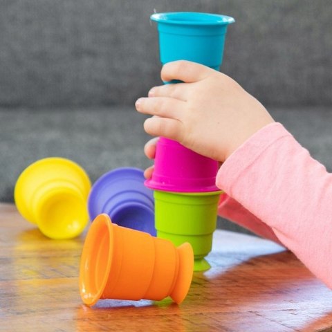 Fat Brain Toys Kubeczki Kubki Przyssawki Silikonowe Sensoryczne 6 szt 12m+