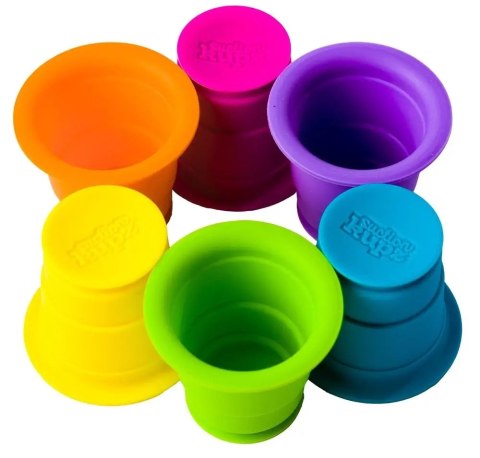 Fat Brain Toys Kubeczki Kubki Przyssawki Silikonowe Sensoryczne 6 szt 12m+