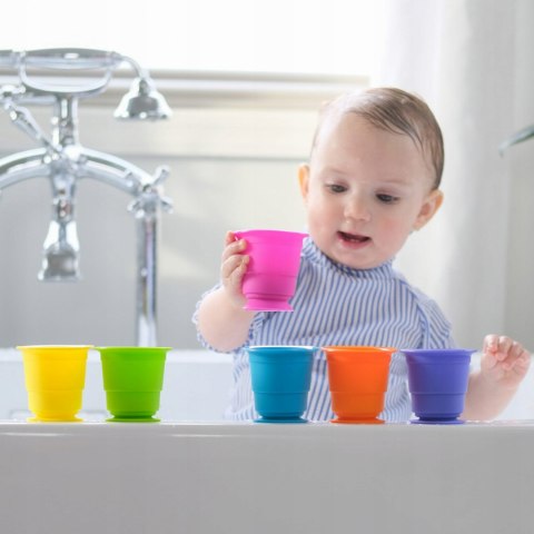 Fat Brain Toys Kubeczki Kubki Przyssawki Silikonowe Sensoryczne 6 szt 12m+