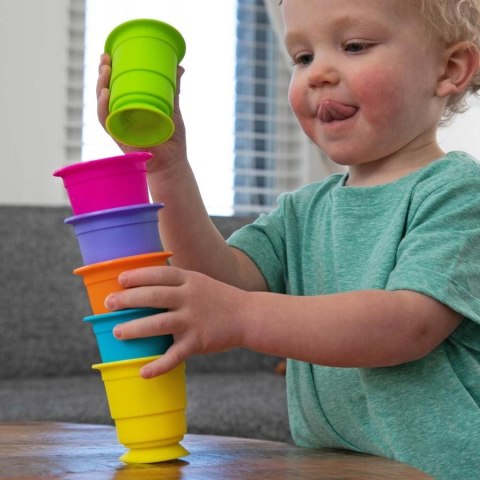 Fat Brain Toys Kubeczki Kubki Przyssawki Silikonowe Sensoryczne 6 szt 12m+
