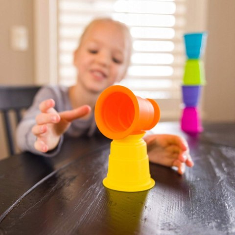 Fat Brain Toys Kubeczki Kubki Przyssawki Silikonowe Sensoryczne 6 szt 12m+