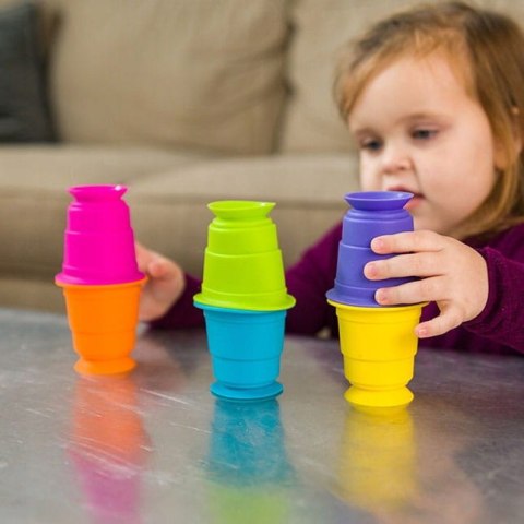 Fat Brain Toys Kubeczki Kubki Przyssawki Silikonowe Sensoryczne 6 szt 12m+