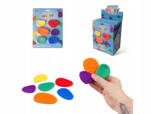 Kamienie Sensoryczne Antystresowe Fidget Worry Stones 6 szt Zabawka SI 3+