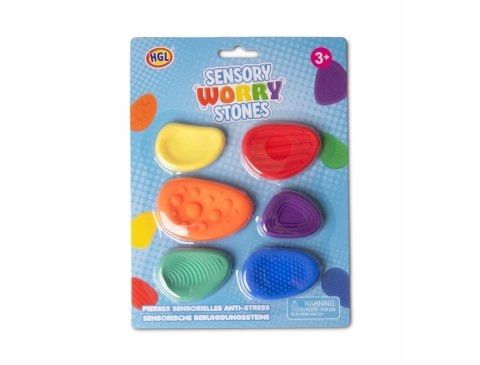 Kamienie Sensoryczne Antystresowe Fidget Worry Stones 6 szt Zabawka SI 3+