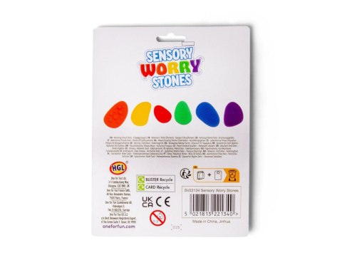 Kamienie Sensoryczne Antystresowe Fidget Worry Stones 6 szt Zabawka SI 3+