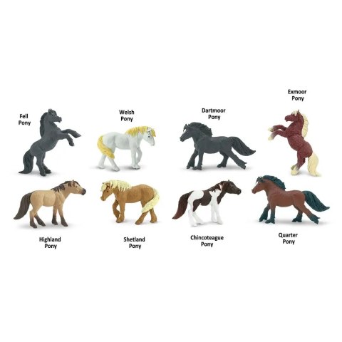 Safari TOOB Kucyki 8 Figurek w Tubie Montessori Edukacyjne 3+