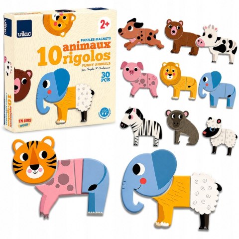 Vilac Puzzle Magnetyczne Sawanna Zwierzęta Drewniane 30 Elementów 2+