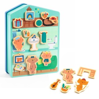 Puzzle magnetyczne Domek Kotków Djeco - 40 elementów - dla dzieci 3+