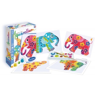 Aquarellum SŁONIE Mini Zestaw do Malowania Akwarelami dla Dzieci 5+